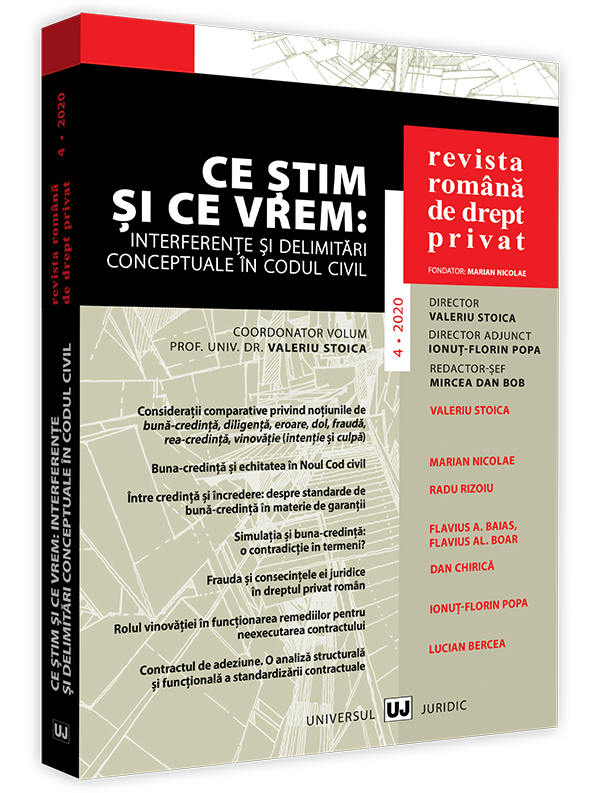 					Vizualizare Nr. 4 (2020): What we know and what we want: Conceptual interferences and boundaries in the Civil Code
				